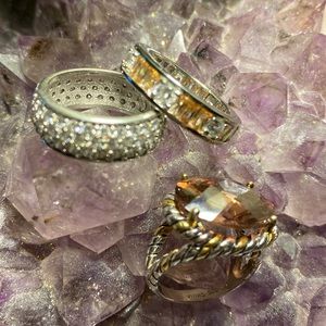 Lot of 3 Rings All Sterling Silver, See Individual Listings for add’l details.😎